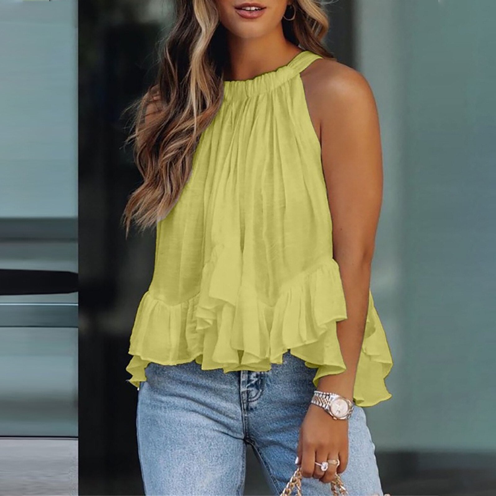 Sylvia™ | Textured Ruffle Blouse