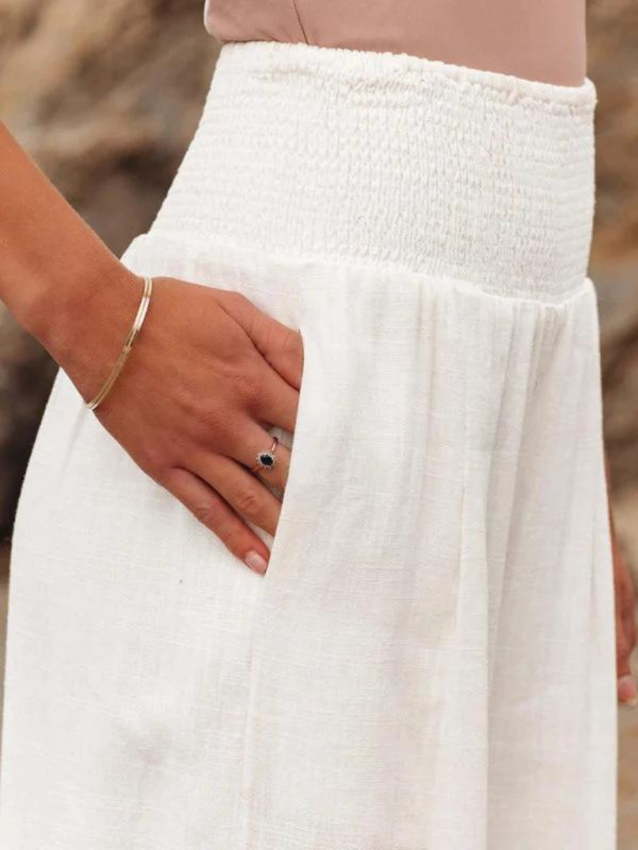 Sylvia™ – Smocked Waist Wide-Leg Trousers