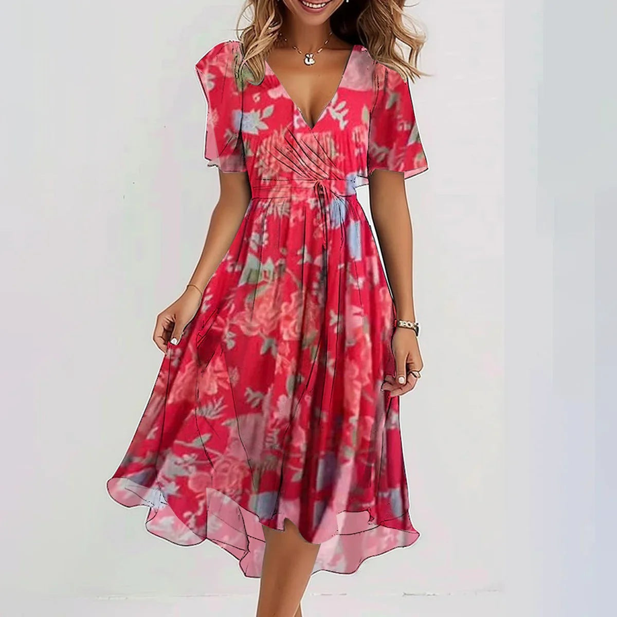 Sylvia™ – Wrap Front Midi Dress