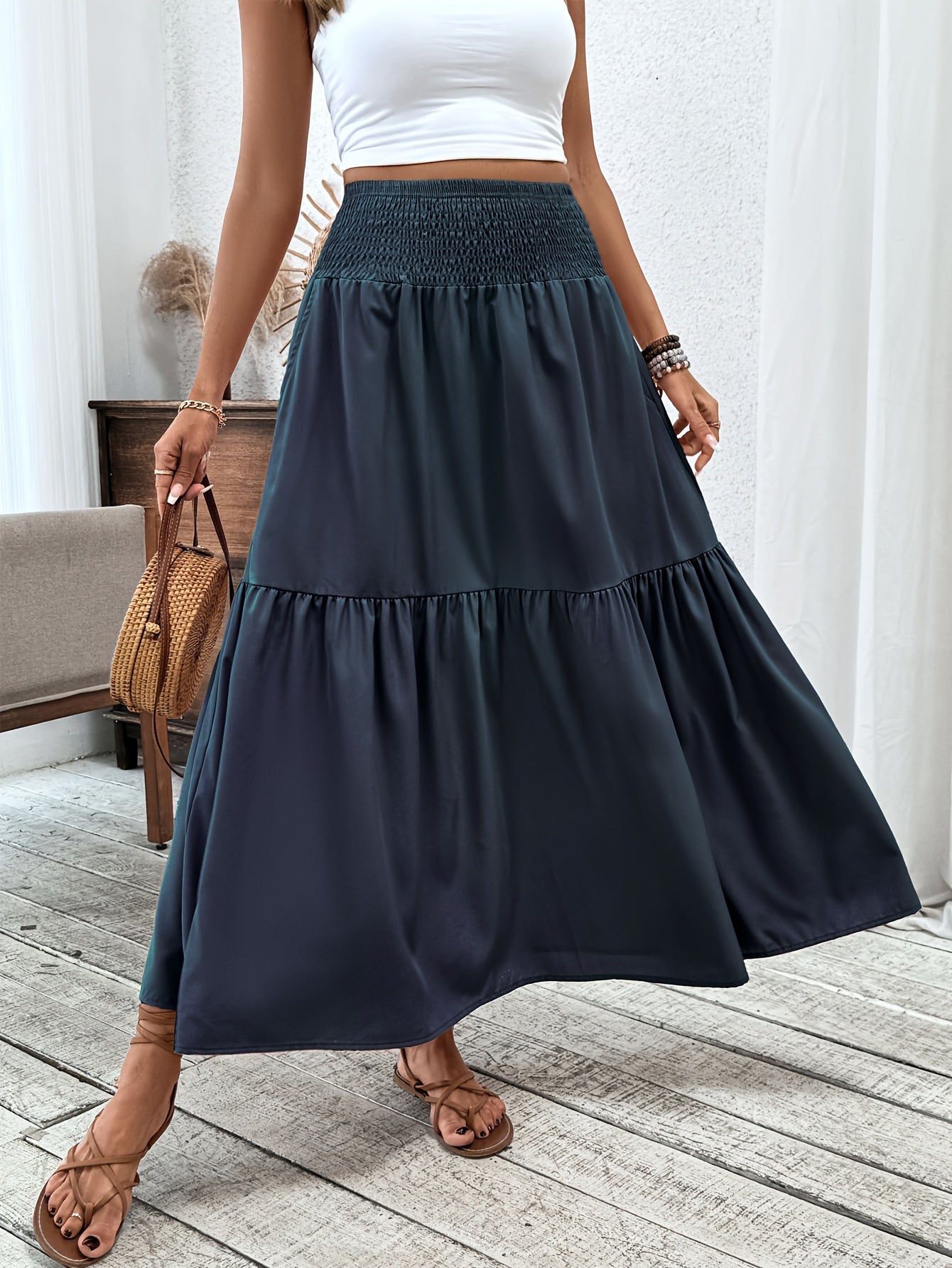 Sylvia™ – Tiered Floral Maxi Skirt