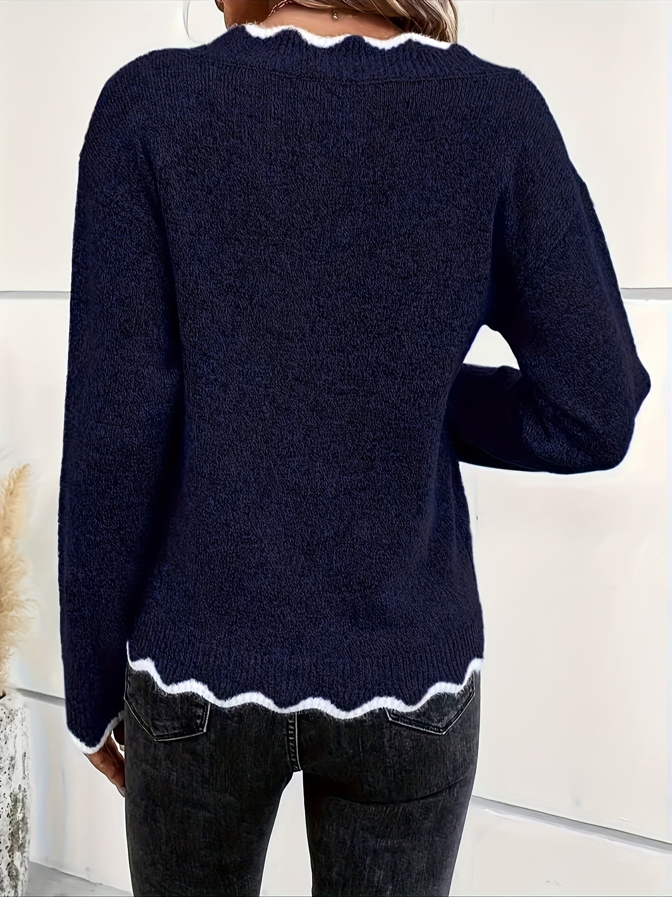 Sylvia™ – Ruffled V-Neck Sweater