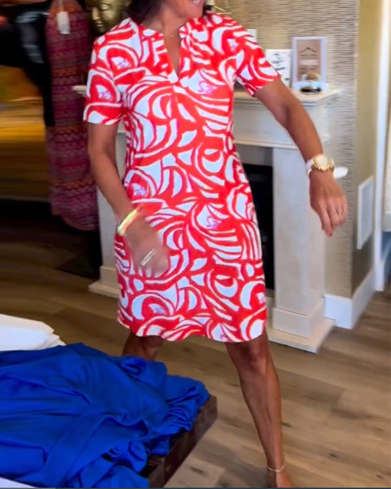 Sylvia™ – Abstract Polo Mini Dress