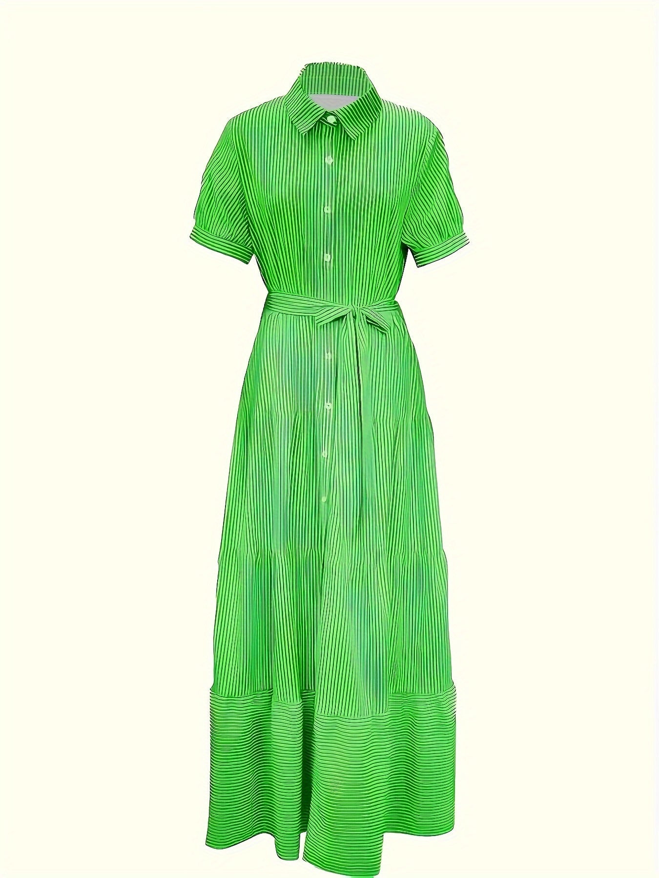 Sylvia™ – Belted Striped Shirt Dress