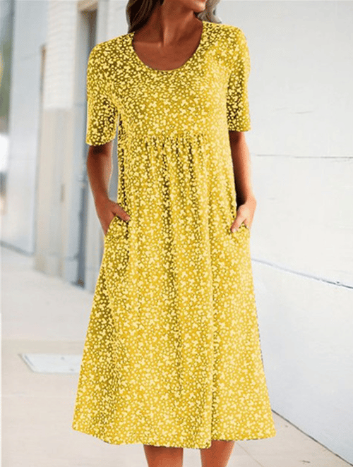 Sylvia™– Floral Pocket Midi Dress