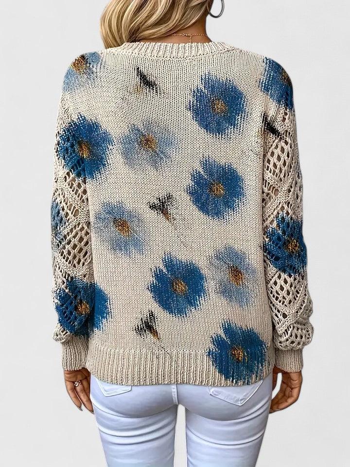 Sylvia™| Floral V-Neck Warm Blouse