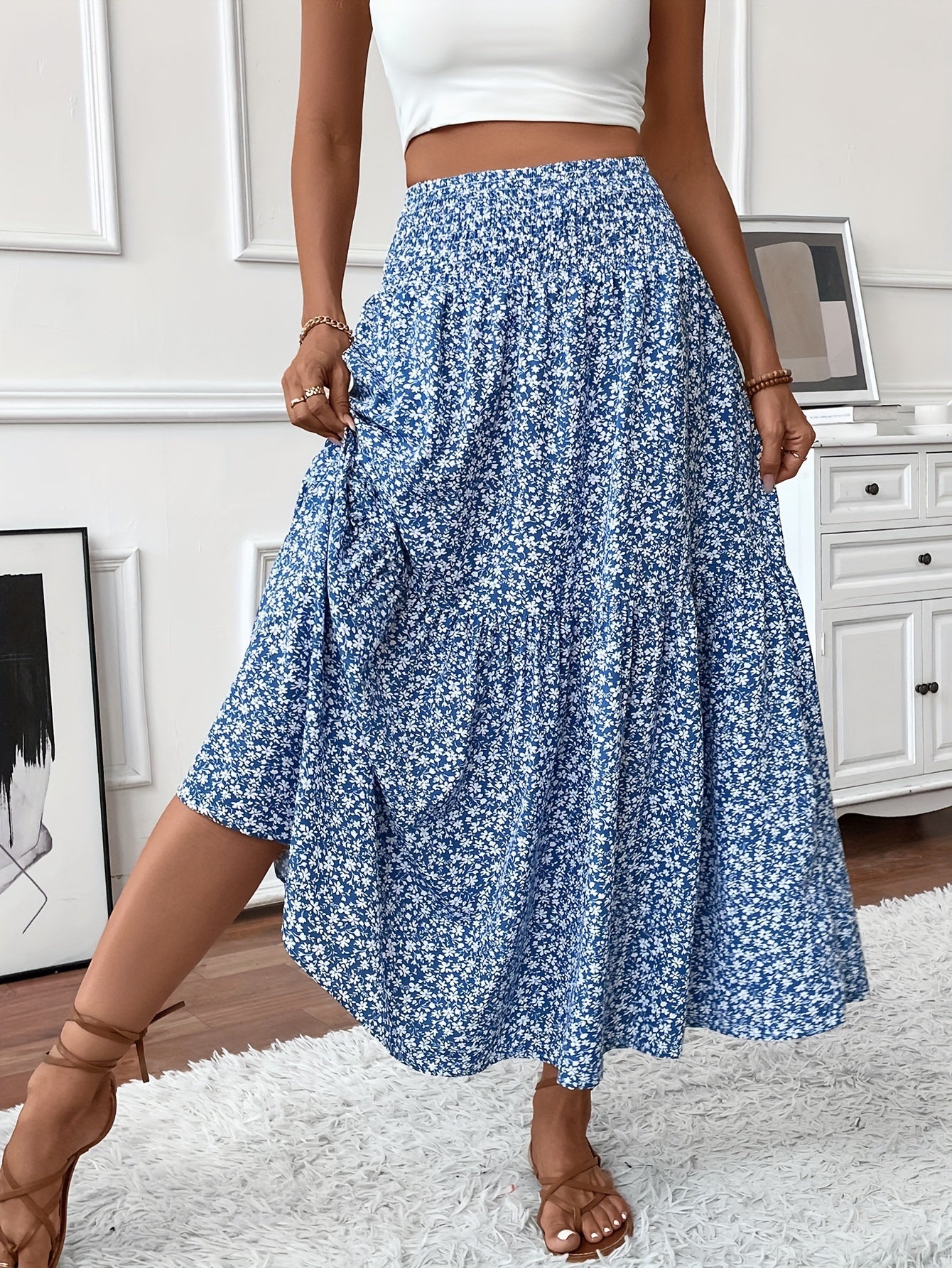 Sylvia™ – Tiered Floral Maxi Skirt
