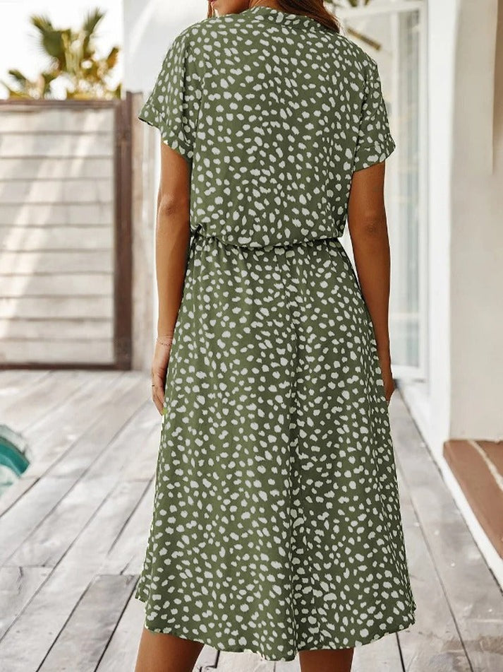 Sylvia™ – Printed Button-Up Midi Dress