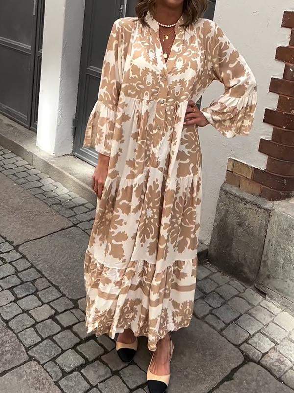Sylvia™ – Printed Flared Maxi Dress
