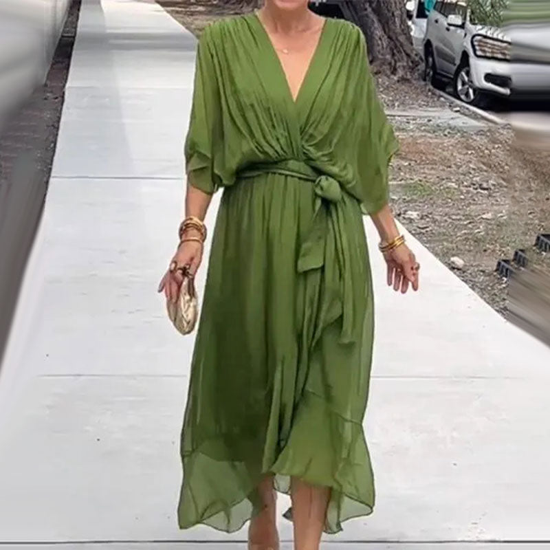 Sylvia™ – Elegant V-Neck Dress