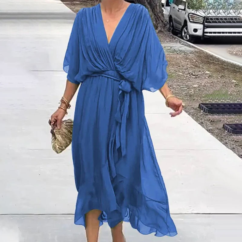 Sylvia™ – Elegant V-Neck Dress
