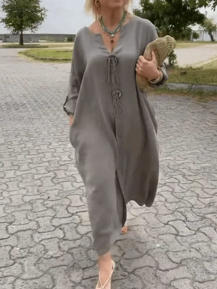 Sylvia™ – Statement Button Maxi Dress