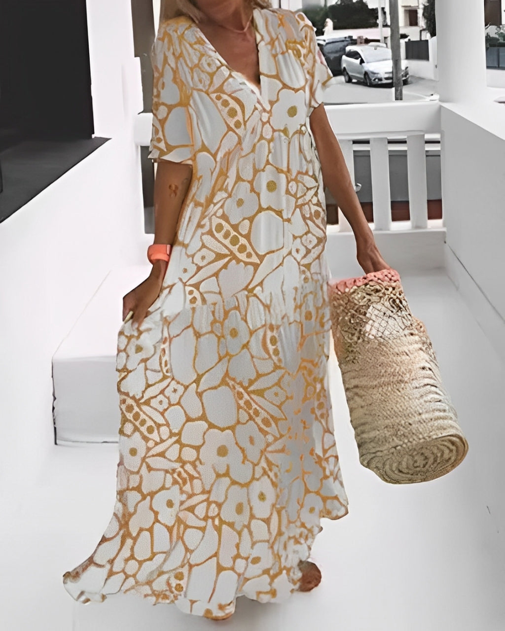 Sylvia™ – Flower Print Maxi Dress