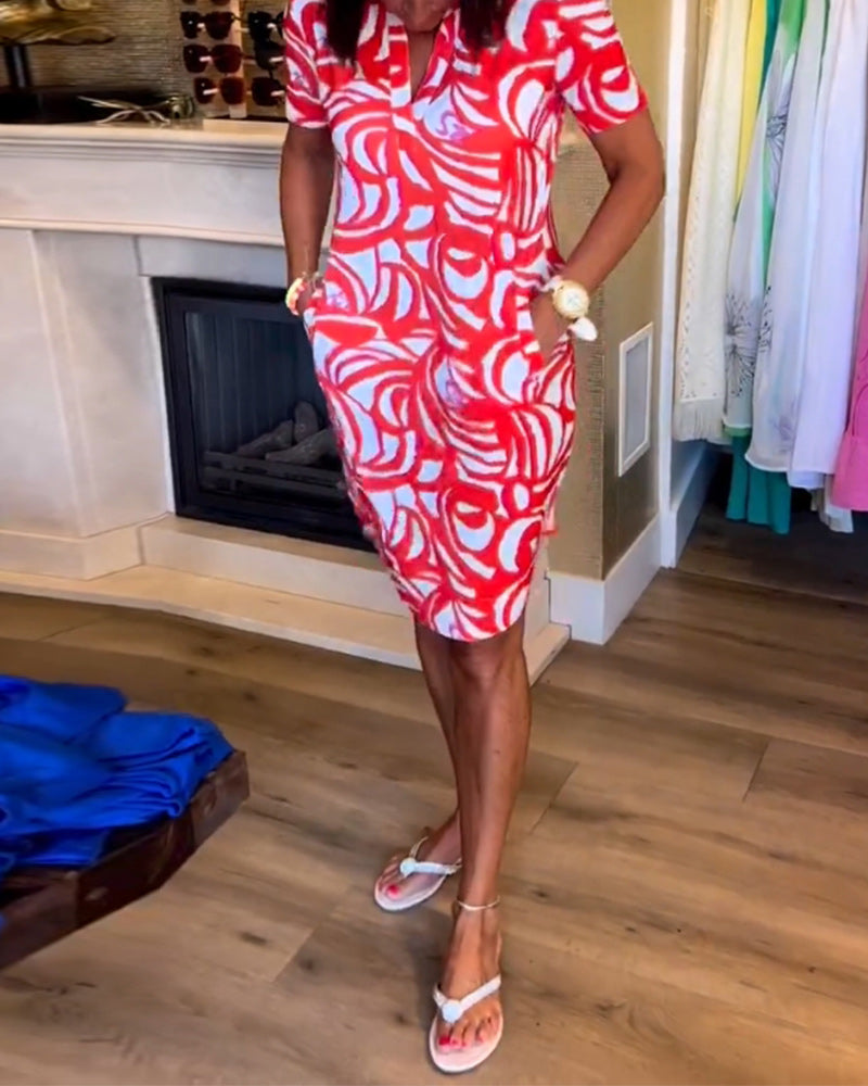 Sylvia™ – Abstract Polo Mini Dress