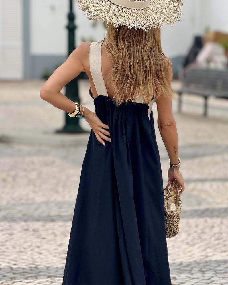Sylvia™ – Crossover Halter Maxi Dress