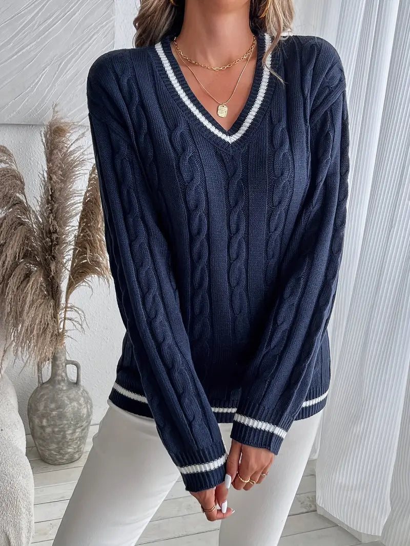 Sylvia™ | Comfortable V-Neck Autumn Sweater