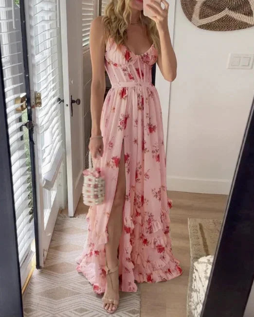 Sylvia™ – Floral Ruffle Maxi Dress