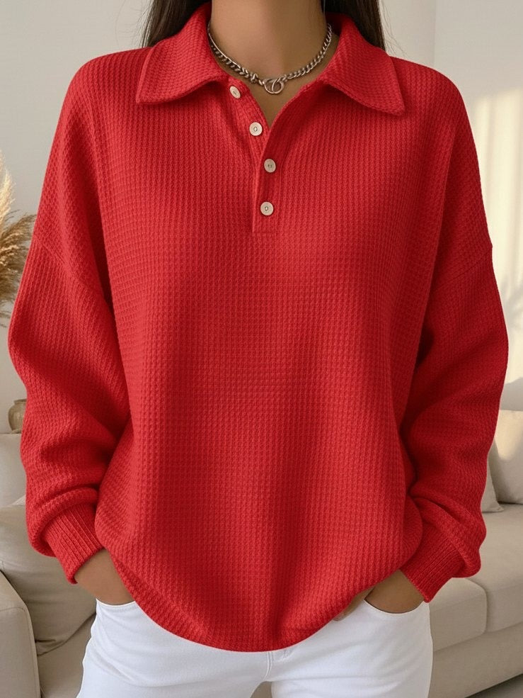 Sylvia™ | Soft Knit Polo Sweater