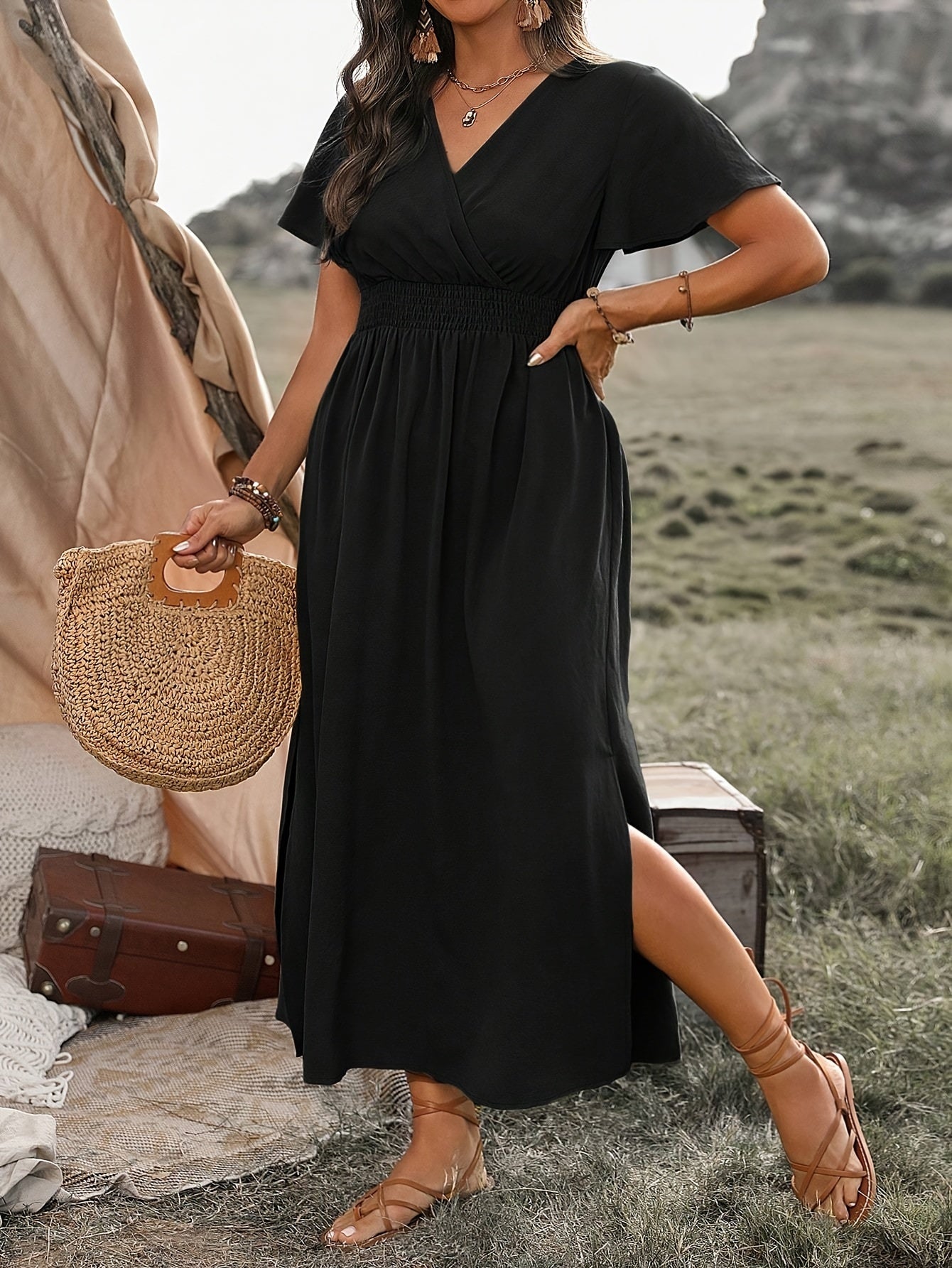 Sylvia™ – Smocked Waist Midi Dress