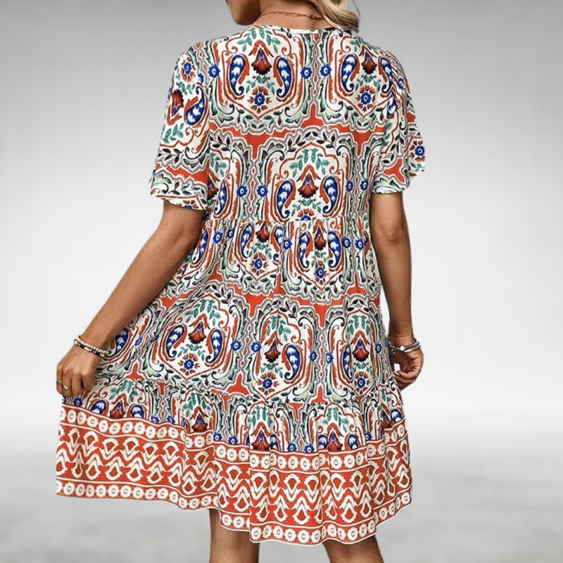Sylvia™ – Printed Boho Tunic Dress