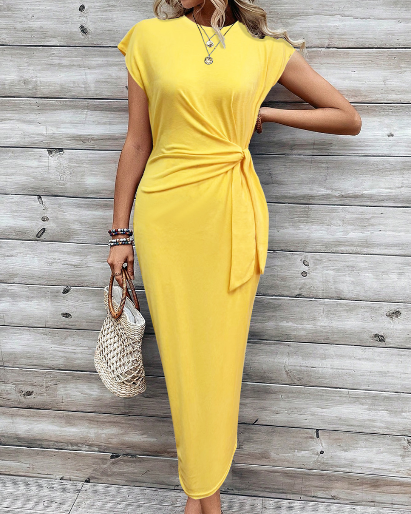 Sylvia™ – Knotted Waist Midi Dress