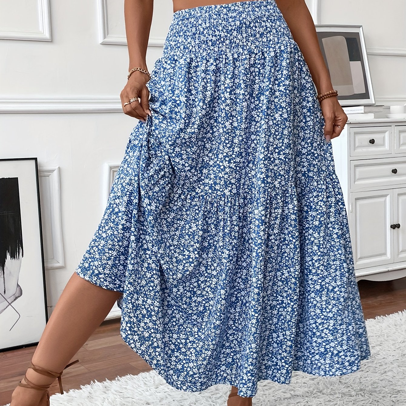 Sylvia™ – Tiered Floral Maxi Skirt