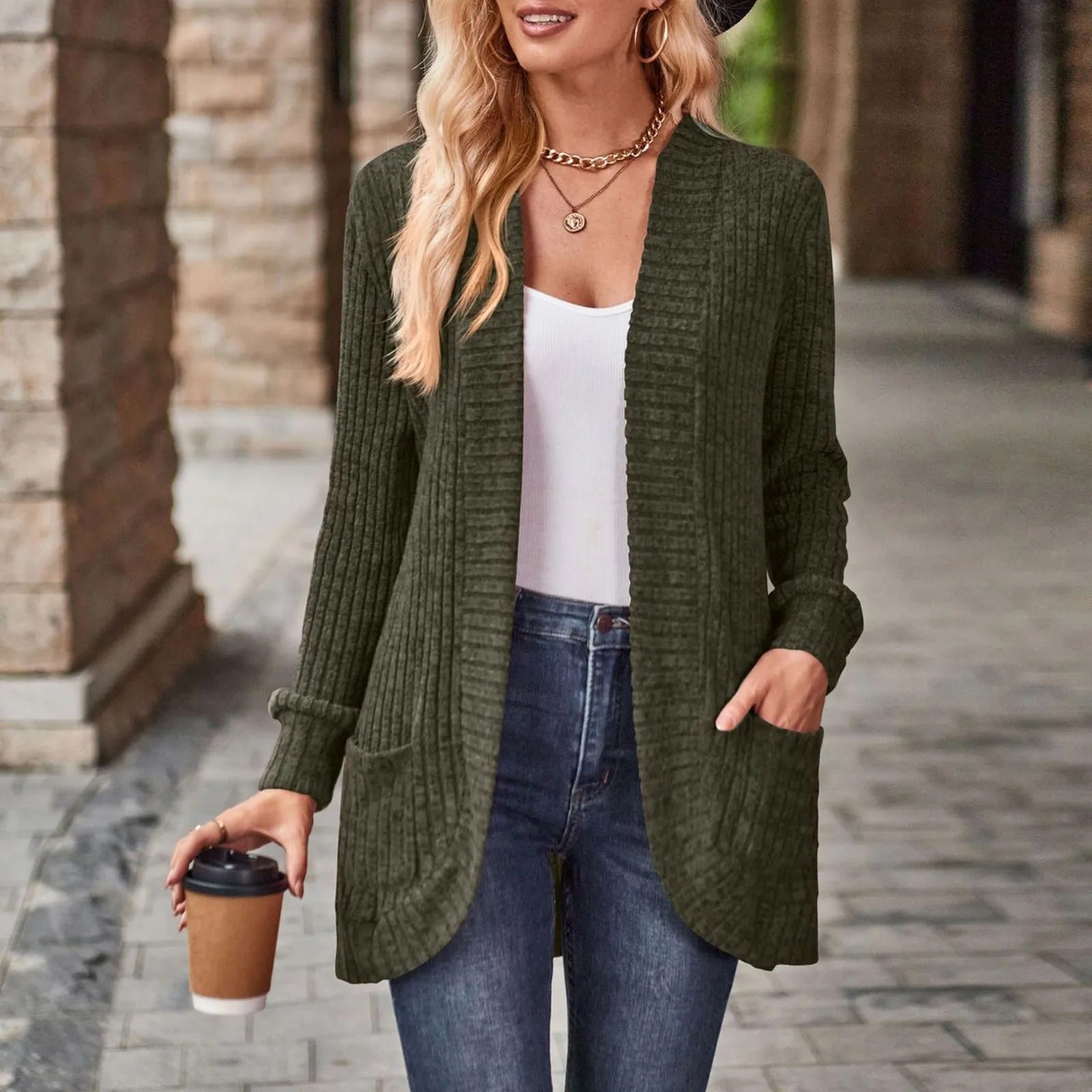 Sylvia™ – Ribbed Knit Cardigan