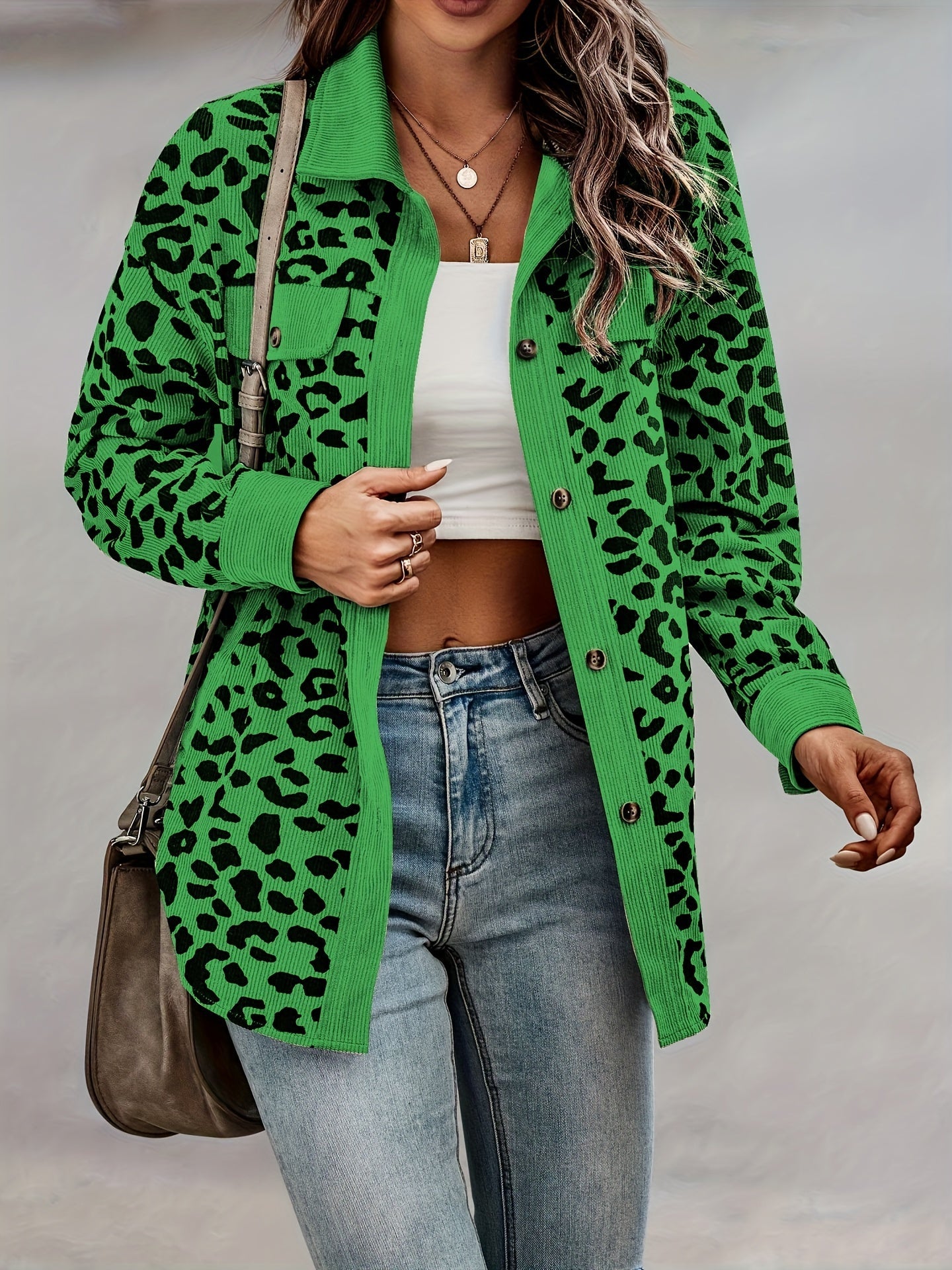 Sylvia™ - Leopard Print Shacket Jacket