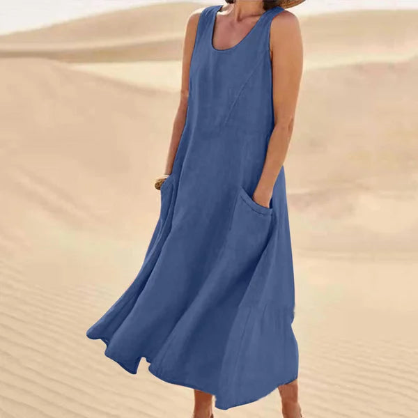 Sylvia™ – Sleeveless Flowy Midi Dress