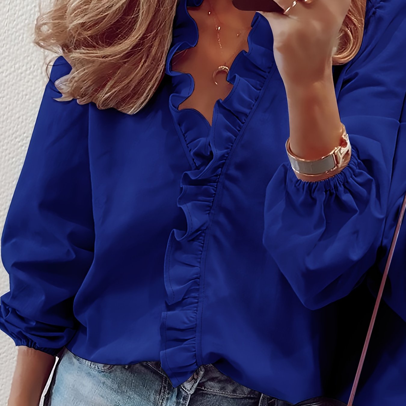 Sylvia™ – Ruffled V-Neck Blouse