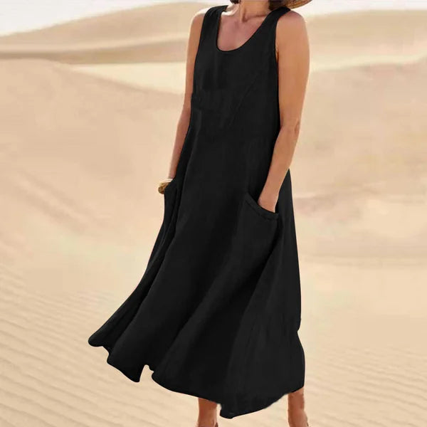 Sylvia™ – Sleeveless Flowy Midi Dress