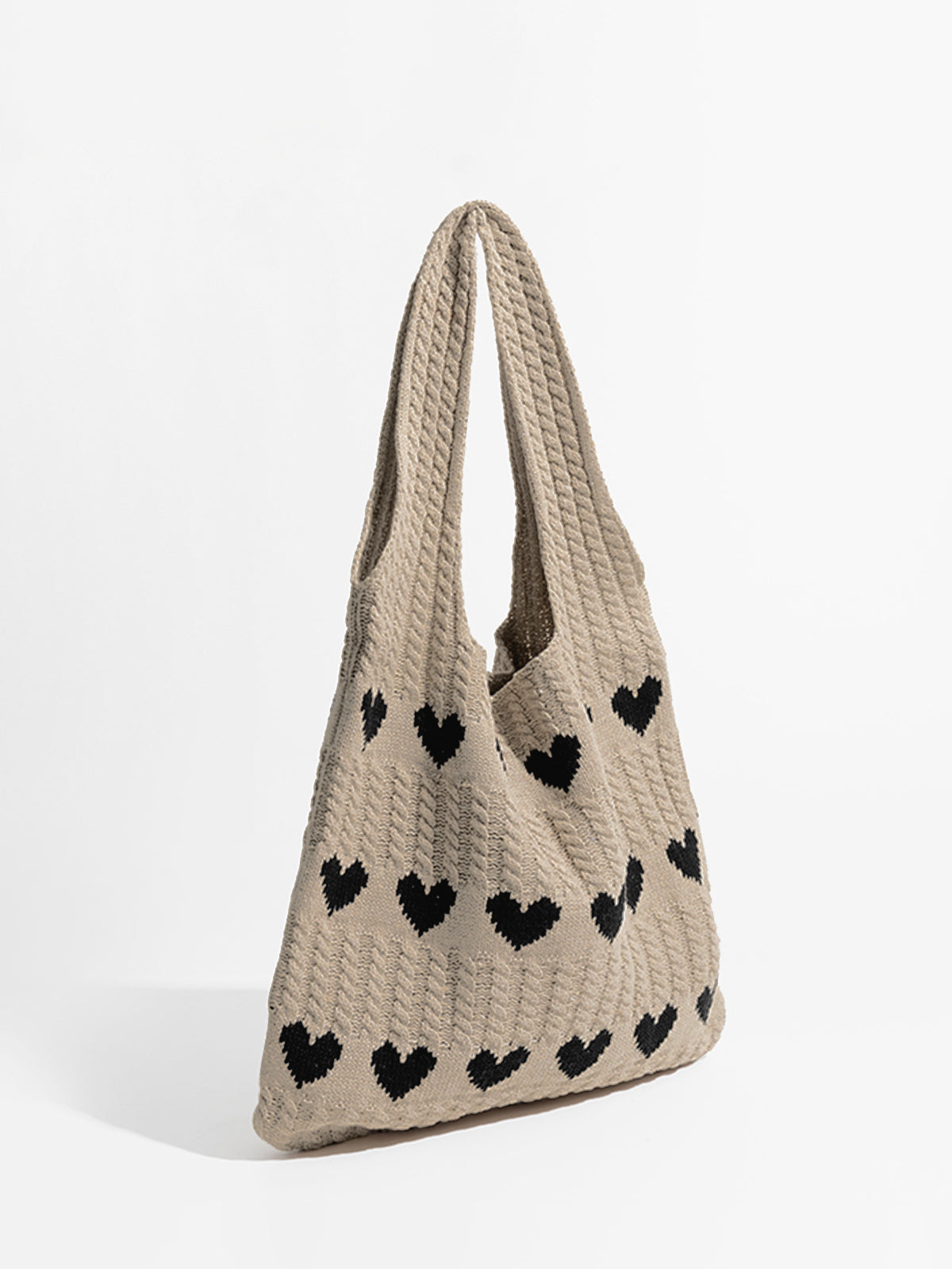 Sylvia™ Heart Pattern Knit Shoulder Bag
