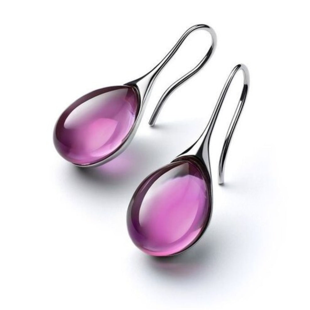 Sylvia™ - Crystal Drop Earrings in Gold and Silver