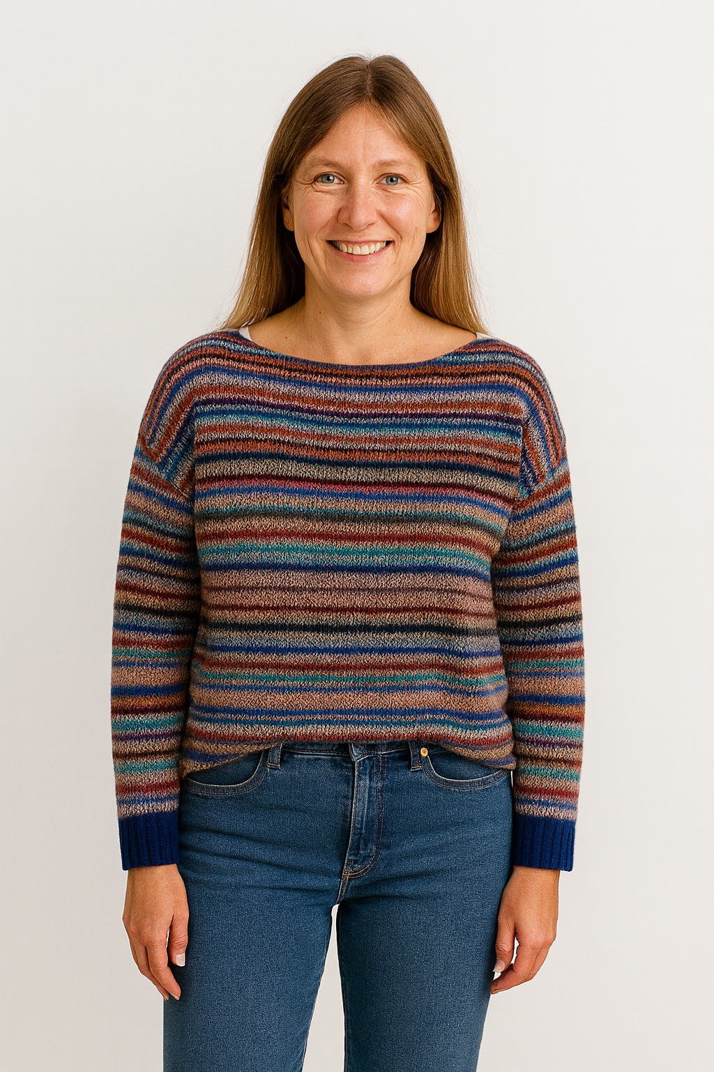 Sylvia™ | Retro Icelandic Striped Wool Knit