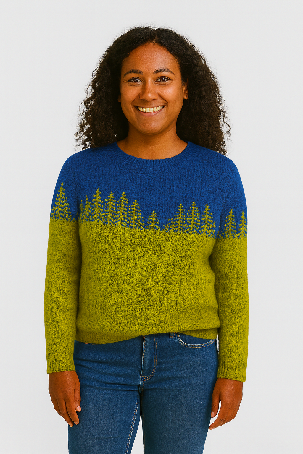 Sylvia™ | Icelandic Fir Tree Knit Jumper
