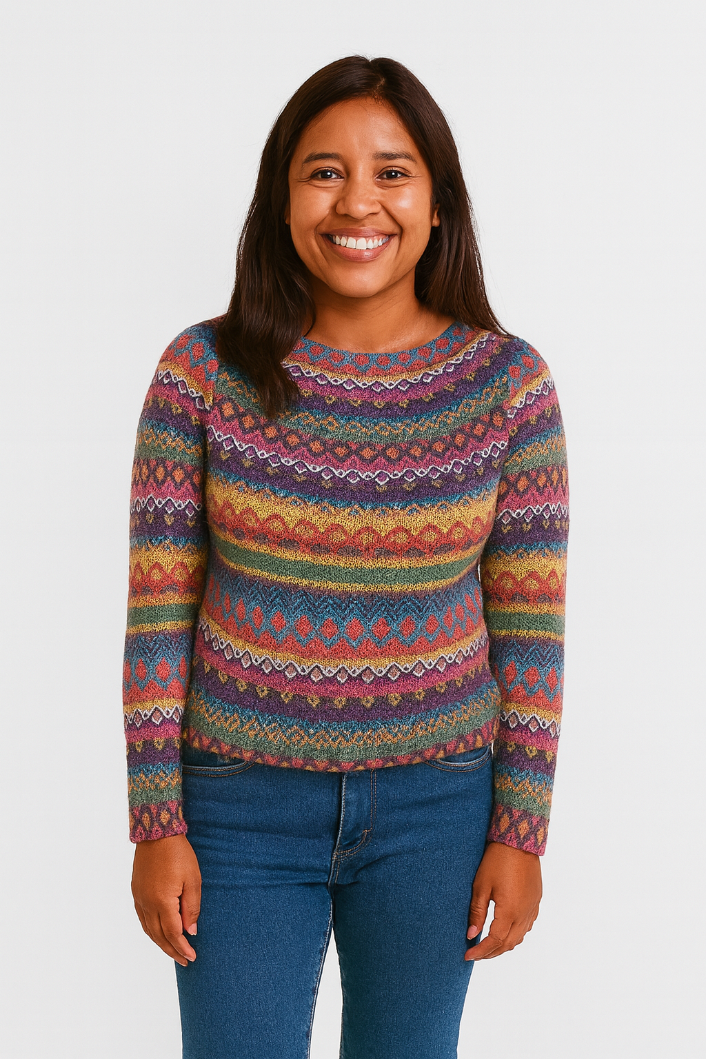 Sylvia™ | Vintage Kaleidoscope Icelandic Knit Jumper