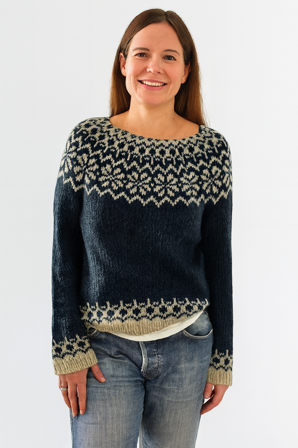 Sylvia™ | Midnight Nordic Snowflake Sweater