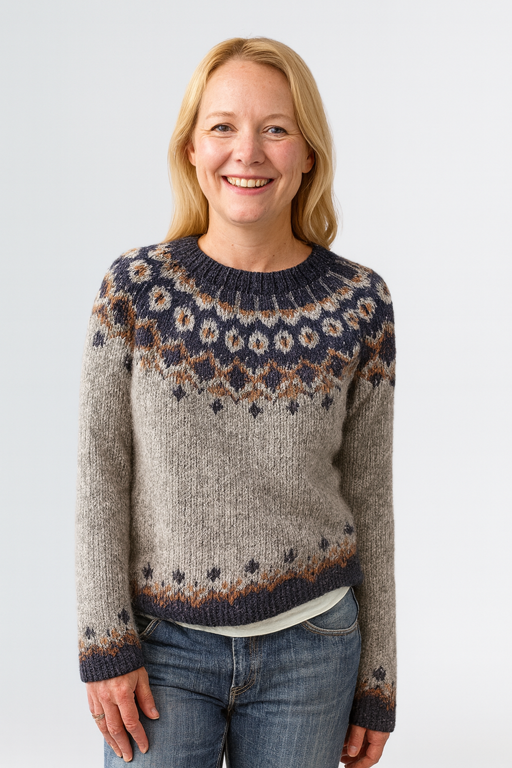 Sylvia™ | Icelandic Ash & Ember Yoke Sweater
