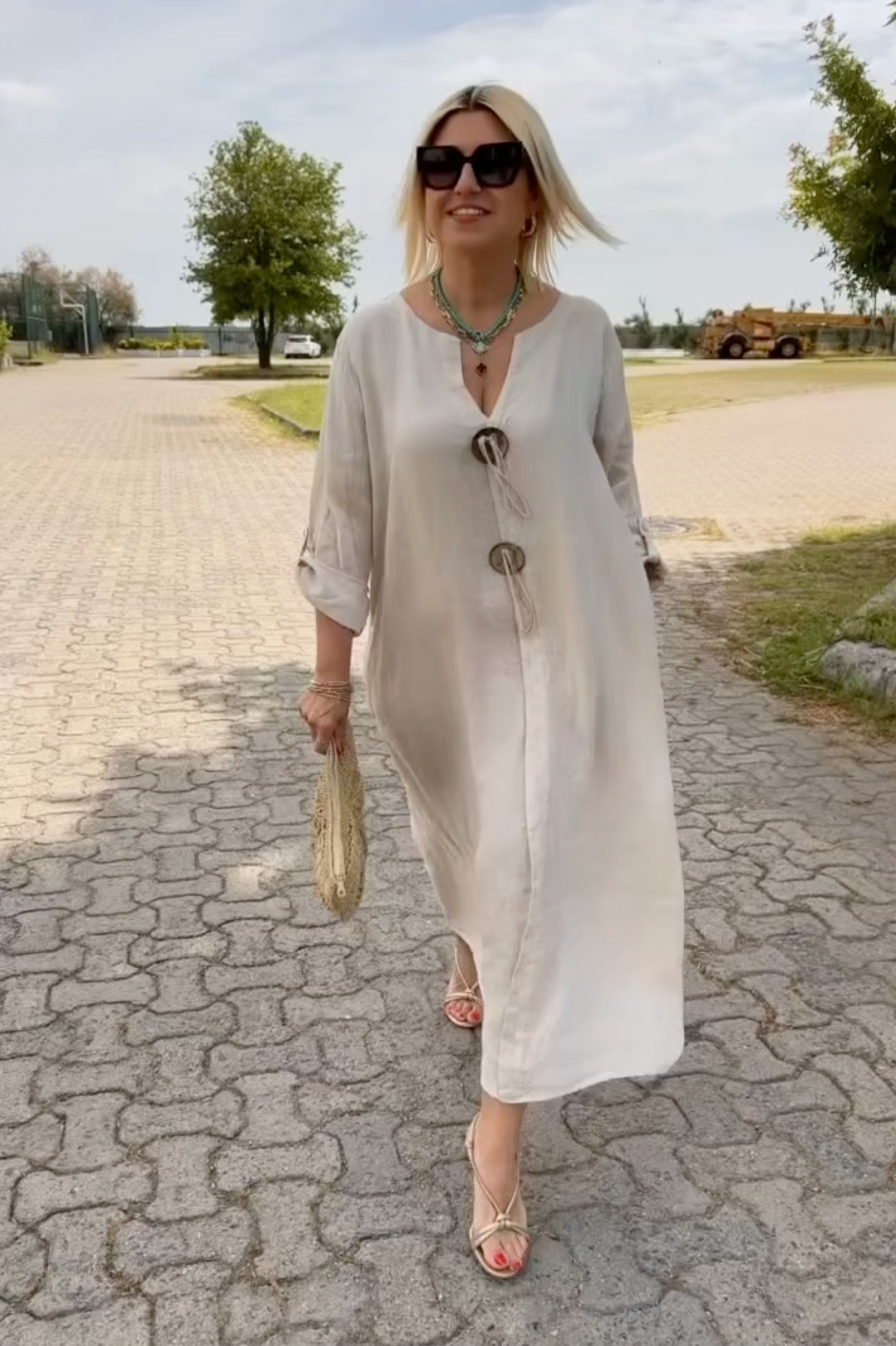 Sylvia™ – Statement Button Maxi Dress