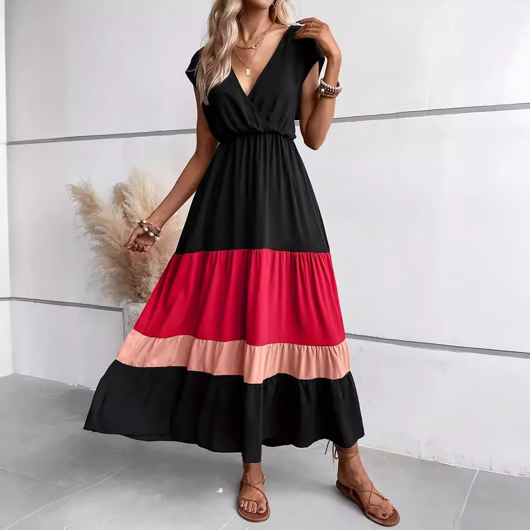 Sylvia™ – Colour Block Tiered Maxi Dress