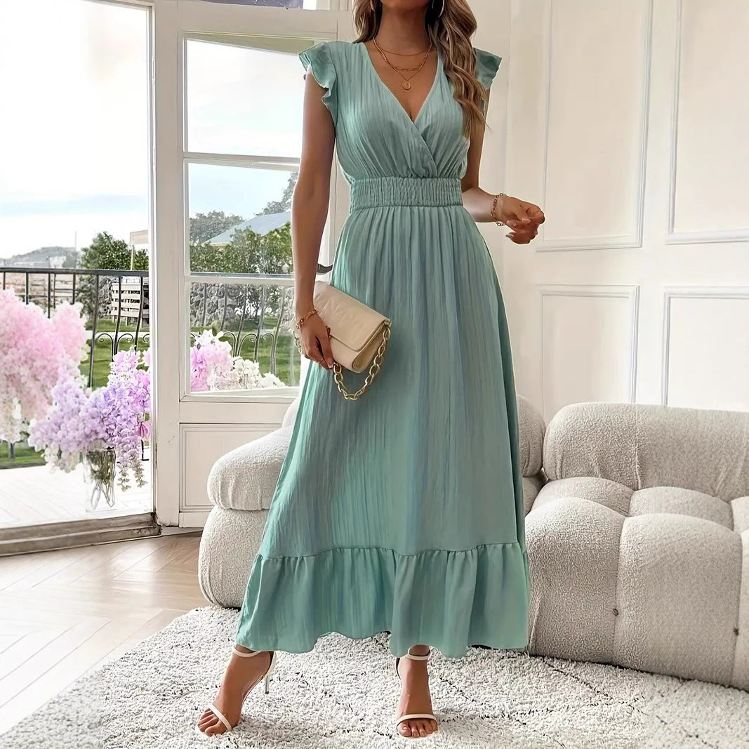 Sylvia™ – Ruffle Sleeve Smocked Midi Dress