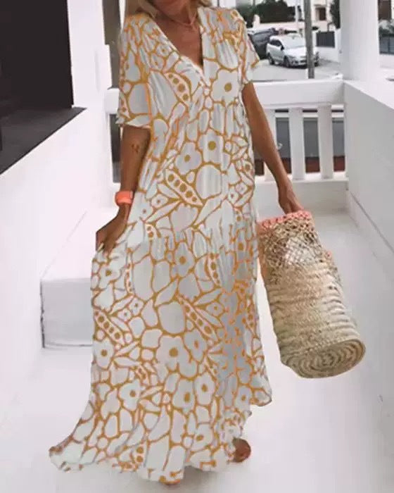 Sylvia™  – Printed Flowy Maxi Dress