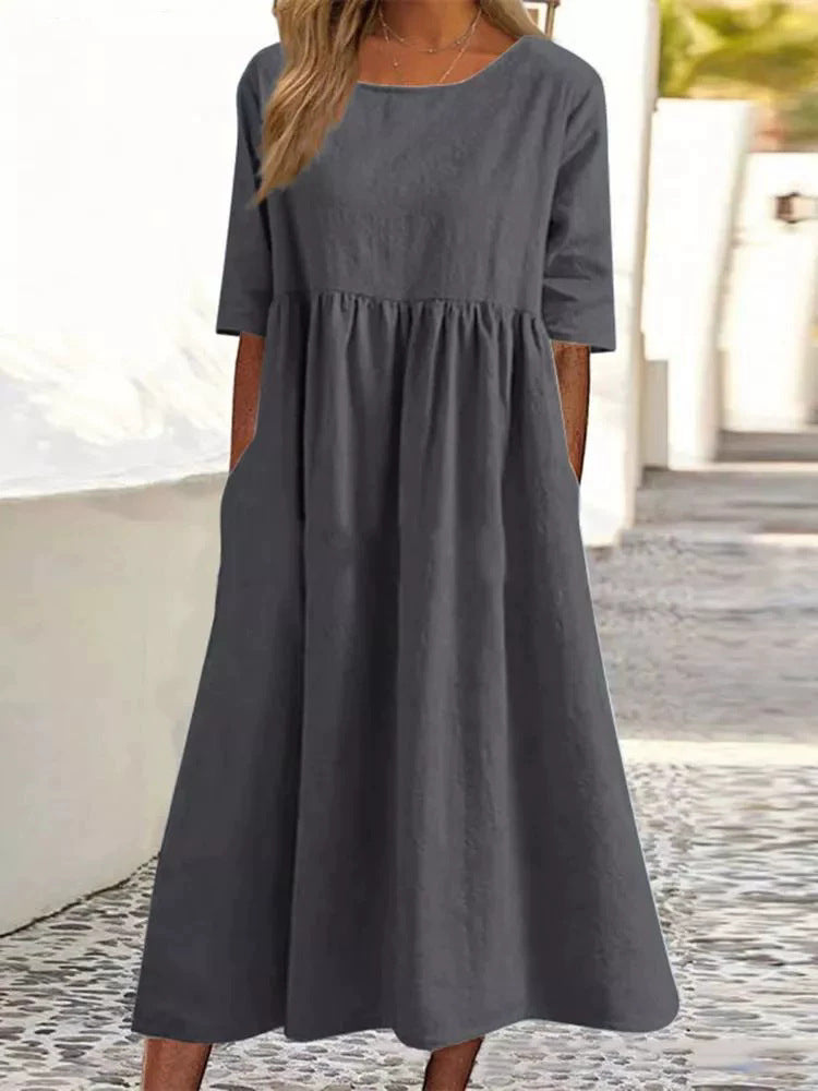 Sylvia™ – Relaxed A-Line Midi Dress