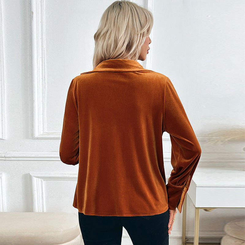 Sylvia™ - Elegant Velvet Blouse