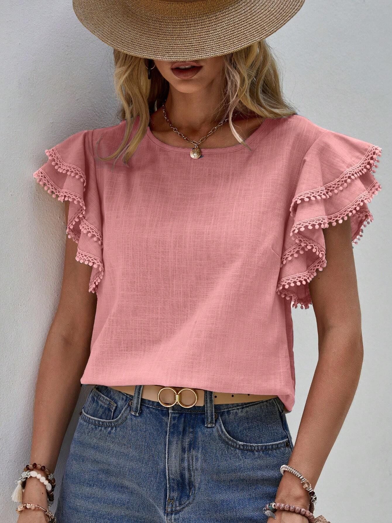 Sylvia™ – Frill Sleeve Textured Blouse