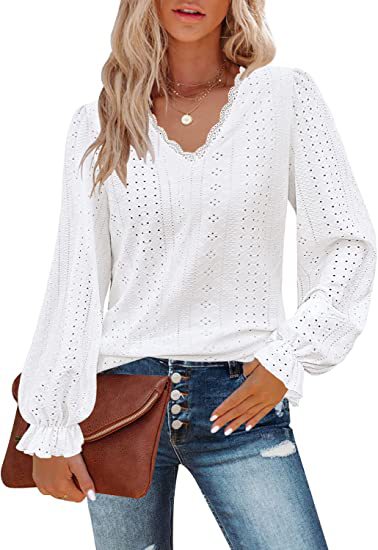 Sylvia™ – Scalloped Eyelet Blouse
