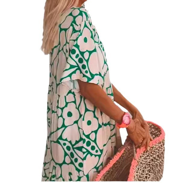 Sylvia™  – Printed Flowy Maxi Dress