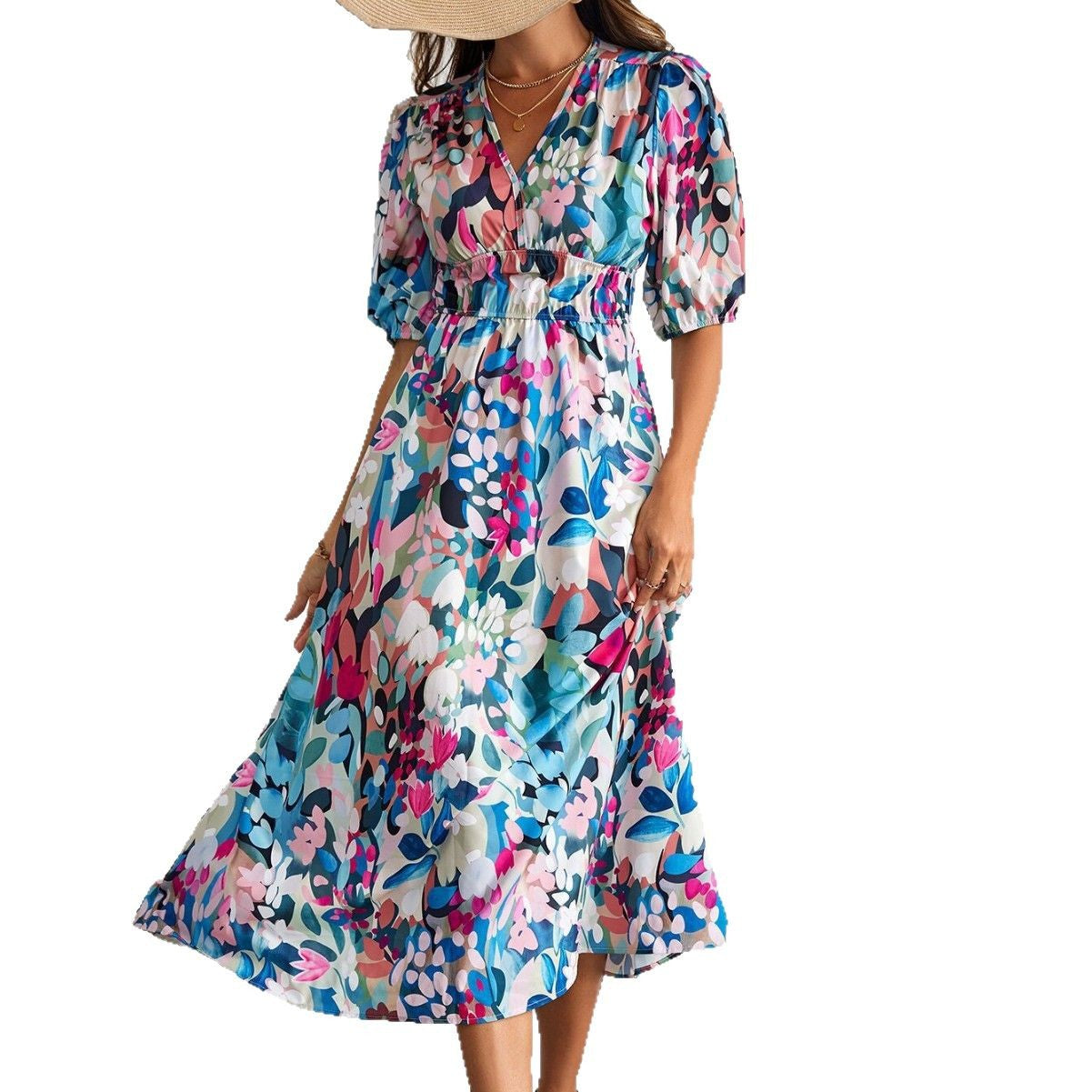 Sylvia™  – Garden Bloom Midi Dress