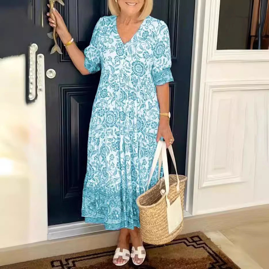 Sylvia™ – Bohemian Floral Maxi Dress