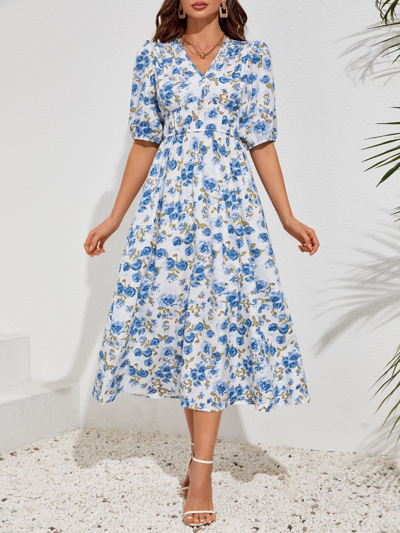 Sylvia™  – Garden Bloom Midi Dress