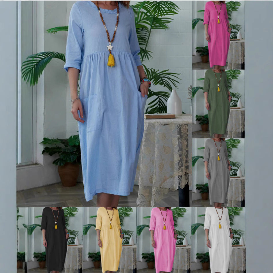 Sylvia™ – Relaxed Pocket Midi Dress